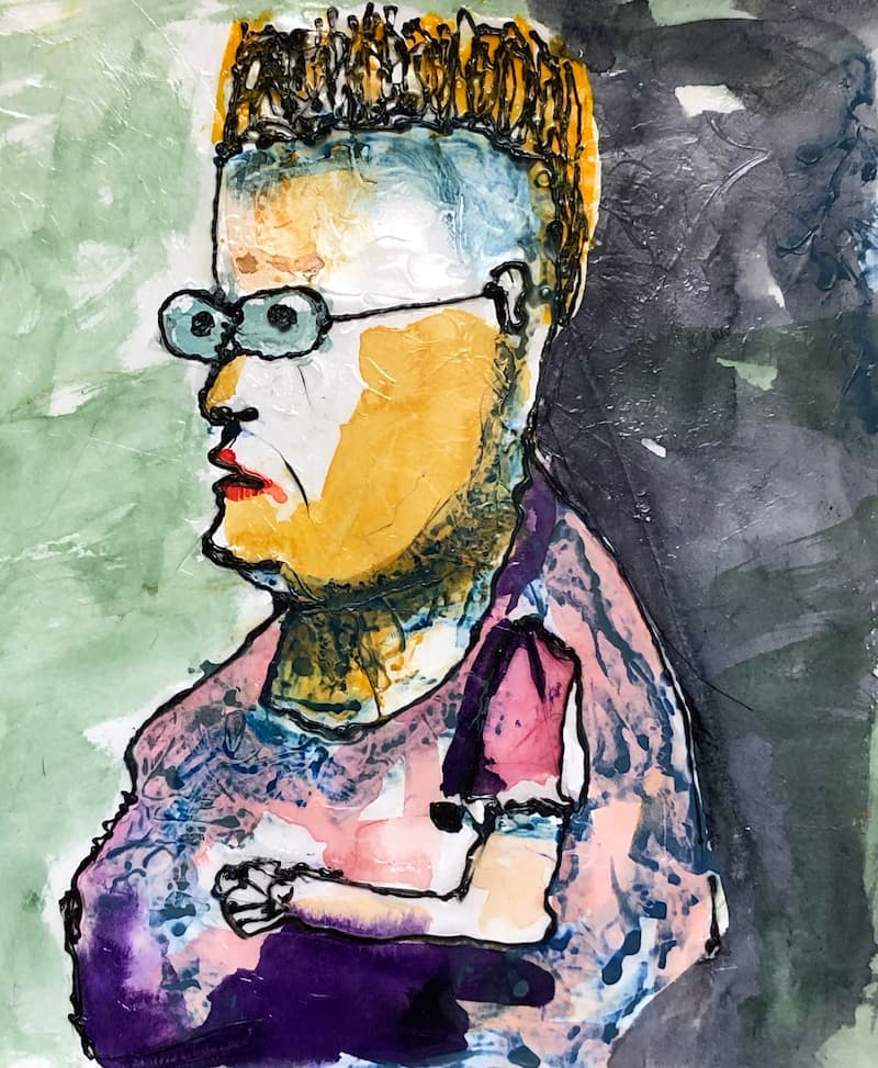 Herman - extruded PLA and watercolor